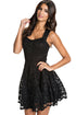 All Black Lace Party Skater Dress